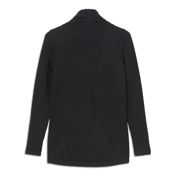 Lululemon Rulu Rally Wrap Black 6 Jacket Cardigan Sweater Snap Button Closure - Picture 5 of 16